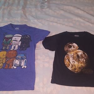 Pair of star wars kids  shitrs original disney
